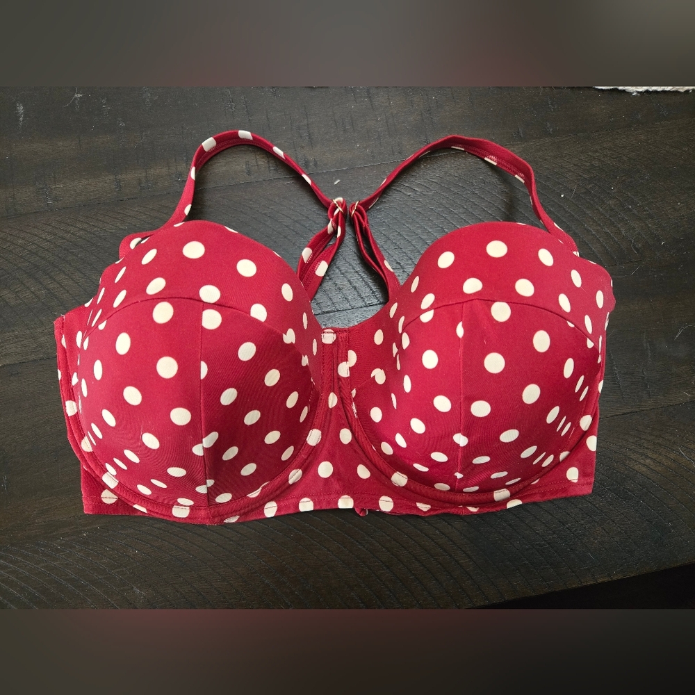 Women’s Red Polka Dot Swim Top